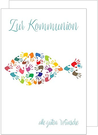 Edition Seidel SW022 Carte de communion exclusive avec enveloppe. Carte de vœux pour communion individuelle