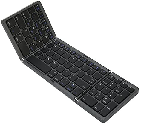 Vikbart Bluetooth-Tangentbord, 81 Tangenter i Full Storlek, Ultratunt Bärbart Mini BT Trådlöst Tangentbord, Typ C-port, för Android, för Windows, PC, Surfplatta