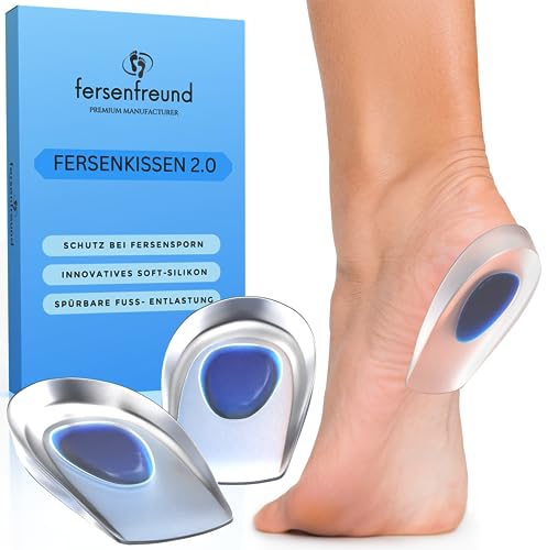 FERSENFREUND© Premium Fersensporn Einlagen - NEUHEIT 2025 - Fersenkissen Geleinlagen aus 100% ECHTEM SILIKON - Fersenkeil Gelkissen für Schuhe Ferse Gel Schuheinlagen Fersenpolster Gelpads (Damen)
