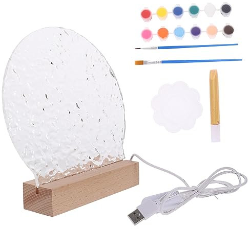 Garneck 1 Satz Schreibtisch-DIY-szenendekor Nachttischlampen Für Schlafzimmer Handgefertigte Nachtlampe Wasserwellenlampenprojektor DIY Acrylfarbe Licht Kind Acrylplatte Abs Selbstgemacht