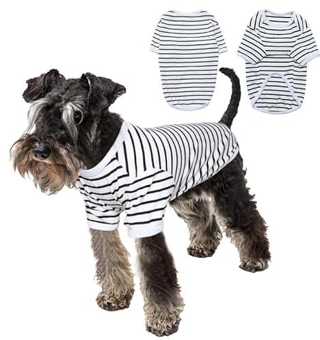 PetSmiler Hundepullover - Dünner Hundepullover Mittelgroße Hunde, Schöne Hunde Pullis Gestreifter Hundeshirts für Kleine Hund, Dehnbarer Pullover Hund Hundepulli Französische Bulldogge (Schwarz XXXL)