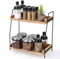 Azyvum Küchenarbeitsplatz Kaffee-Station Organizer, 2-Tier Holz Kaffeebar Zubehör Organizer, Gewürz-Aufbewahrungsbox für Küche, Zuhause, Büro