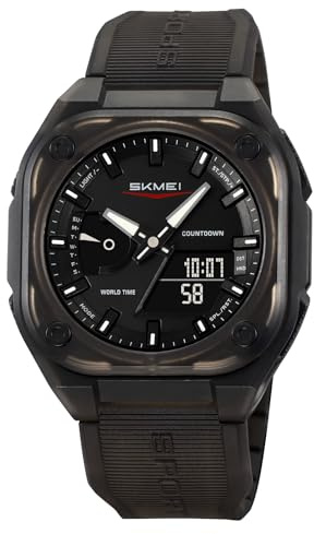 Montre de sport multifonctionnelle étanche style militaire sport extérieur étanche à 50 m avec affichage du jour et minuterie