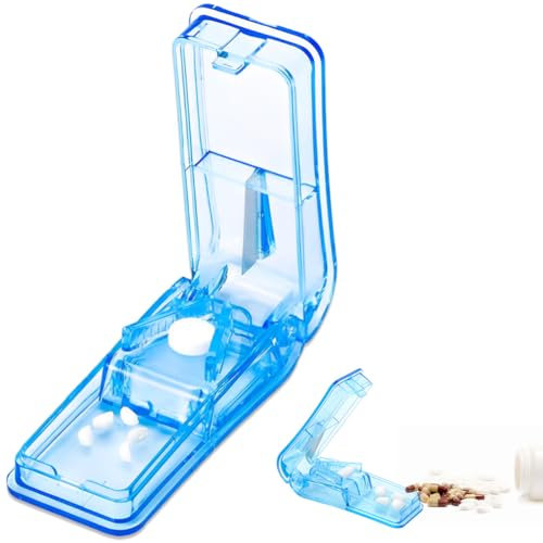 XUKZIMA 1 Pcs Pill Cutter Pill Splitter with Blade for Small Pills Large Pills Cut in Half Quarter for Tablet Vitamin Medicine