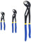 3er Set Wasserpumpenzange, V-Backen-Zange 7-Zoll 10-Zoll 16-Zoll Verstellbare Nutenzange Set Druckknopf-Schnellspanner Sanitärzange (blau)