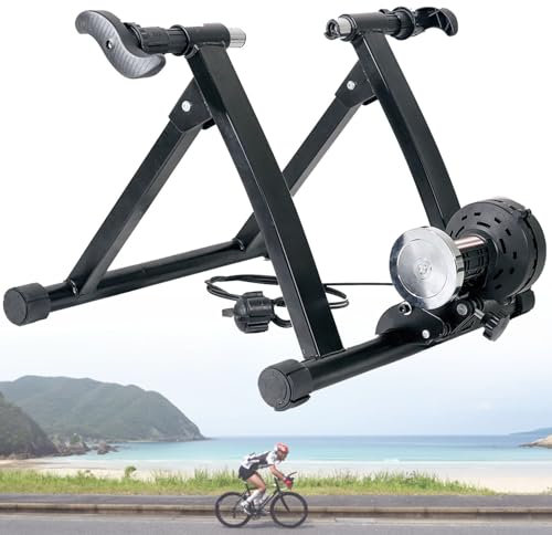 lwjunmm Rullo per Bicicletta,Ripiegabile Rullo Bici Magnetico,Rullo per Bici Fisso,per Ruote da 26 a 29” per Allenamento Bicicletta in Casa Indoor