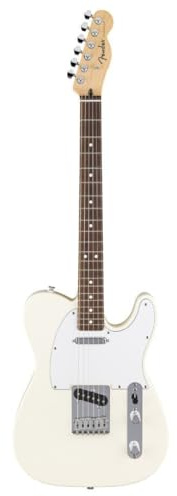 Fender Standard Series Telecaster, Electric Guitar, with 2-Year Warranty, Modern C Shaped Neck, Laurel Fingerboard, White Pickguard, Olympic White