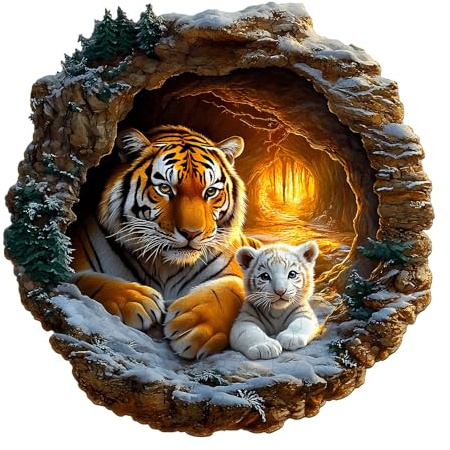 Puzzle en Bois Adulte 3D Tigre Famille - Puzzle en Bois de 290 pièces - Boîte Cadeau, décoration Murale et Cadeau pour Les Amis et la Famille