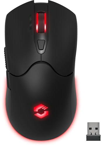 Speedlink Velox Wireless RGB Gaming Mouse - Souris Gamer sans Fil avec Batterie Rechargeable, USB-C, 4800dpi, programmable, légère, USB Nano récepteur, éclairage RGB LED, Noir