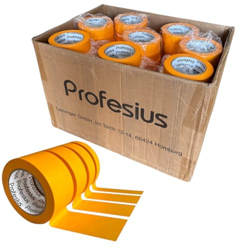 Profesius 20 Rollen Goldband 50m pro Rolle Abdeckband Klebeband Malerband Washi Tape | Präzise Farbkanten beim Streichen und Lackieren - Rückstandsfrei entfernbar (19mm x 50m)