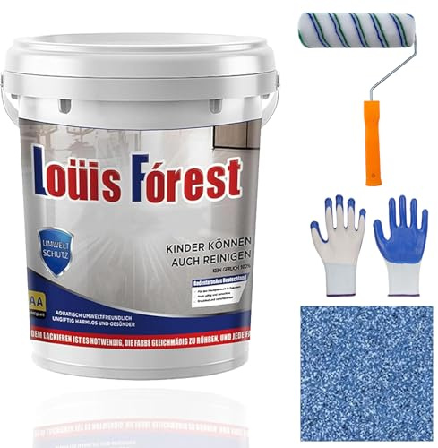 Gienslru Louis Forest - Pintura epoxi para suelos, pintura para suelos con arena de color epoxi, pintura epoxi con arena para suelos de hormigón, revestimiento para suelos