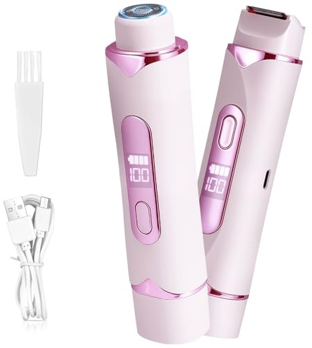 Wvoillty Intimrasierer für Frauen 2026 – 2-in-1 Elektrischer Rasierer Damen für Bikinizone & Körper, IPX7 Wasserdicht, Schmerzfrei, Rosa