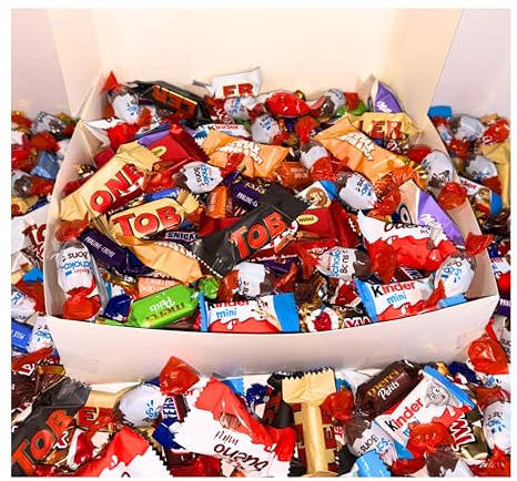 Donda's House® Surtido de Mini Chocolatinas. SCHOKOBONS. Pack100Ud. Chocolates MINI. Surtido Chocolatinas Individuales. Caja regalo Chocolates. Pack regalo chocolates.