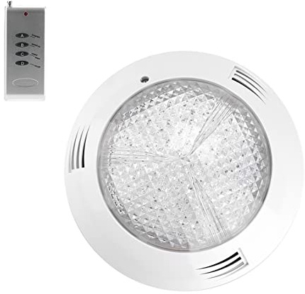 Aramox Lampe LED sous-Marine ABS avec Télécommande, Multicolore, RGB, 35W, étanche, 12V, Installation Facile, pour Piscine et étang
