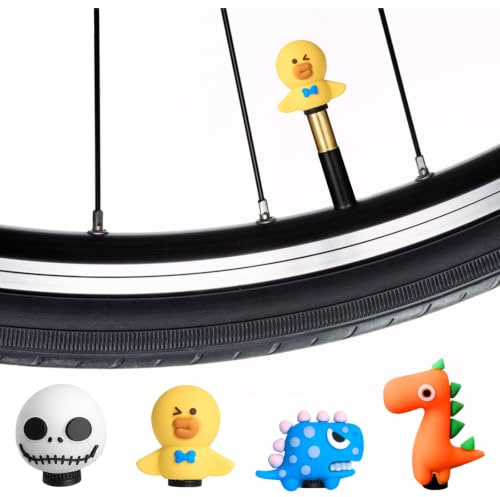 4 Pcs Ventilkappen Fahrrad Waschbare Fahrradventil Kappe aus Silikon Fahrradventilkappen Lustig für Fahrräder Mountainbike