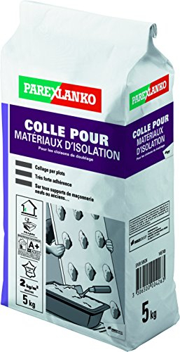 Parexlanko - Colle pour Matériaux d’Isolation - Gris - Pose de plaques de plâtre cartonnées et de plaques d’isolation doublées - Séchage rapide - 5kg