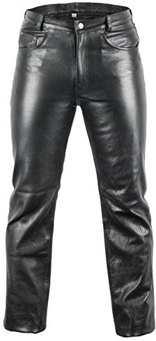MDM Lederjeans Bikerjeans Lederhose in schwarz (36)