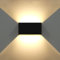 KAWELL 24W Modern Wandleuchte LED Wandlampe Up Down Einstellbarer Abstrahlwinkel Aluminium Wandbeleuchtung Innen Außen Wasserdicht IP65 für Badezimmer Treppen Schlafzimmer Wohnzimmer, Schwarz 3000K