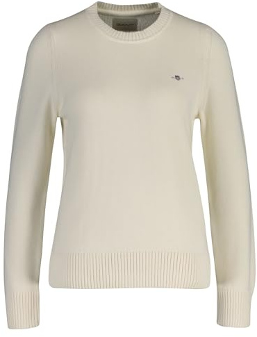 Gant Damen Classic Cotton C-Neck Pullover, Cream, XX-Large