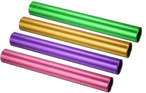 PATIKIL Aluminum Relay Baton, 1 Set Field Track Relay Events Baton for Race Gym Track and Field Equipment Class Games Outdoor Sports Running Practice, Multicolor