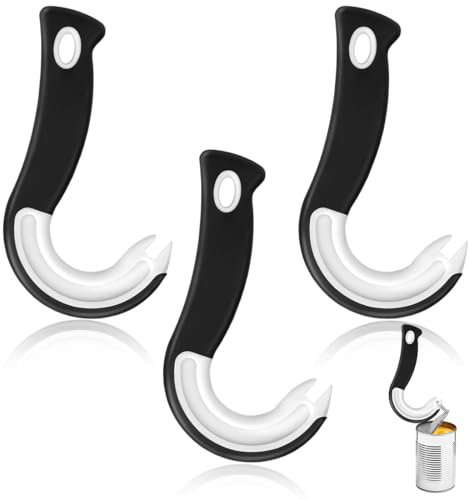 EIH1 3 Pcs Ouvre boite de conserve En Forme De J,Ouvre-Boîte à Anneau Facile Bague Pull Can Ouvre avec Anneau Pull En Verre, Ustensile De Cuisine Facile à Ouvrir Pour Boîtes avec Anneaux De Fermeture