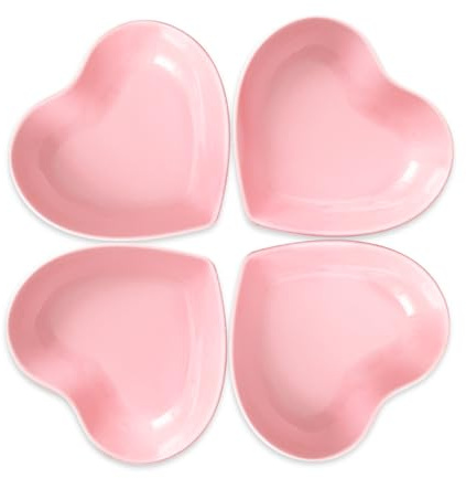 Binoster Super Cute Heart Sharpe Ceramic Sauce Dish Mini Side Seasoning Dish Condiment Dishes Sushi Soy Dipping Bowl Snack Serving Dishes Love Porcelain Small Saucer