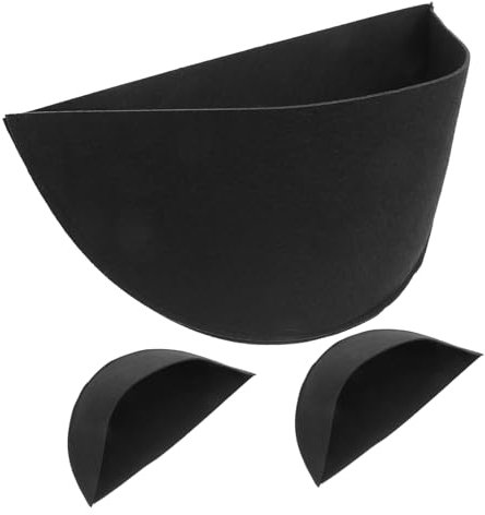 Yardwe 3 Pièces Doublure de Pot de Fleurs Panier à Fleurs Anti-dérapant Protection de Panier de Fleurs pavillon de jardinière Doublure de jardinière Demi-Ronde Feutre Black