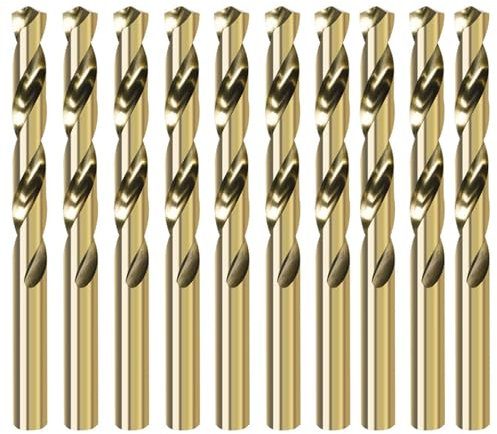 Vroxdrez HSS-Co 10pcs Brocas Helicoidales de 3.0mm para Metal, Acero Inoxidable, Madera, Plástico y Hierro, Brocas de Alta Precisión para Taladro Manual o Eléctrico (3mm*61mm)