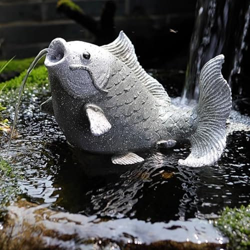 Spitters d'eau de bassin, statue de poisson de carpe, accessoires de pulvérisation pour décoration extérieure d'étang koï