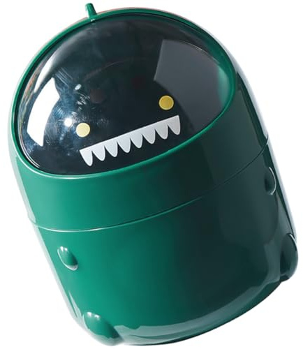 TEMPNAP Pattumiera da Cucina Coperchio a Ribalta, Cestino Rifiuti in Pp Leggero e Riutilizzabile, Design Semplice Forma Dinosauro Cartoon per Soggiorno e Ufficio