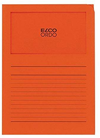 Elco Ordo Classico Papier-Organisationsmappen 220 x 310 mm 120 g/m² mit Aufdruck und Sichtfenster 180 x 100 mm Karton à 100 Stück orange