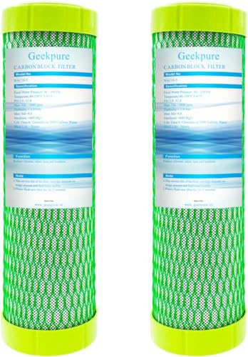 Geekpure 10-Zoll-Kohlenstoffblock-Filter Reduzieren Sie Chlor und Härte -2,5 x 10“ -5 Mikron