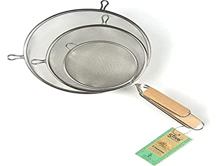 5five - 3 coladores de acero inoxidable con asas de madera