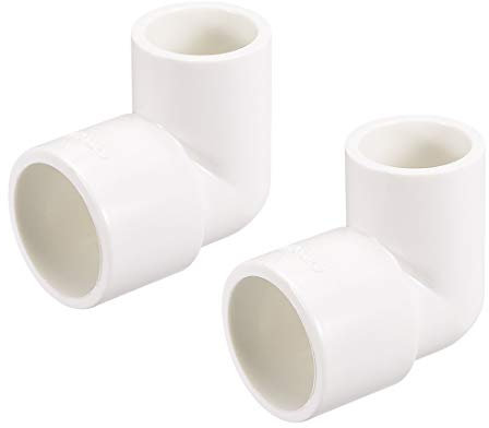 sourcing map PVC Pipe Fitting 90 Degree Elbow Schedule 40 White 20mm X 25mm Socket 5pcs