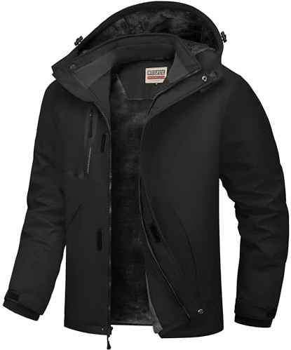 WULFUL Men's Waterproof Ski Jacket Warm Winter Snow Coat Mountain Windbreaker