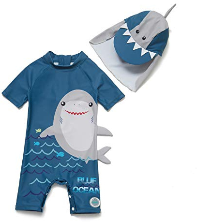Soui Bonverano - Traje de baño de manga corta para bebé, protección UV 50+, con cremallera, graffiti, 12 Meses
