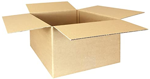 smiley pack 50 Stück Faltkartons 400 x 300 x 200 mm braun KK 90 Versandkarton Verpackungskartons 40 x 30 x 20 cm aus Wellpappe 1 wellig Karton Pappkarton Versandbox Paket Päckchen