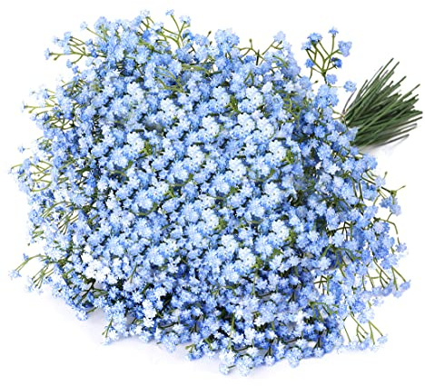 Uhky 6 mazzi di fiori artificiali di gipsofila, fiori realistici al tatto, per feste di nozze, ghirlande fai da te, composizioni floreali, decorazioni per la casa (blu)
