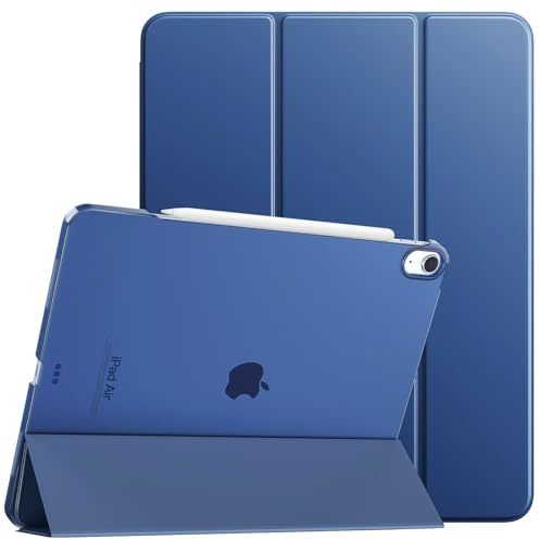 TiMOVO Cover per iPad Air 13 Pollici (M4 2026/M3 2025/M2 2024), Custodia Sottile Con Supporto, Supporta Touch ID, Auto Sveglia/Sonno con Retro Traslucido, Blu Marino
