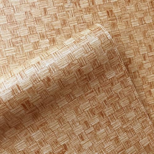 Ray-Velocity Papel tapiz autoadhesivo con efecto de tejido de bambú, impermeable, extraíble, rollo de papel de contacto para cocina, sala de estar, sala de estudio, fácil de limpiar (tejido de bambú,