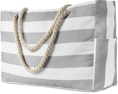 KUOGAS Strandtasche XXL Familie, Badetasche Wasserdicht Groß mit Reißverschluss, Schwimmbad Tasche, Grosse Einkaufstasche Faltbar Umhängetasche Tragetasche Shopping Bag Reisetasche