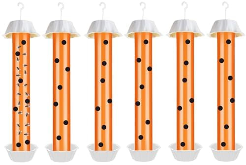 Panngu Set di 6 trappole per mosche grandi per interni ed esterni, trappola per zanzare con strisce adesive, protezione contro le zanzare, trappola per mosche della frutta, da appendere e da appendere