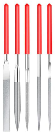 WeddHuis 5 Piezas Mini Limas de Diamante, Limas de Aguja de Diamante, Juego de Limas de Aguja, Aguja Diamante, Limas Herramientas, De Diamante Juego, Limas para Metal, Modelismo, Lima Madera (Metal)