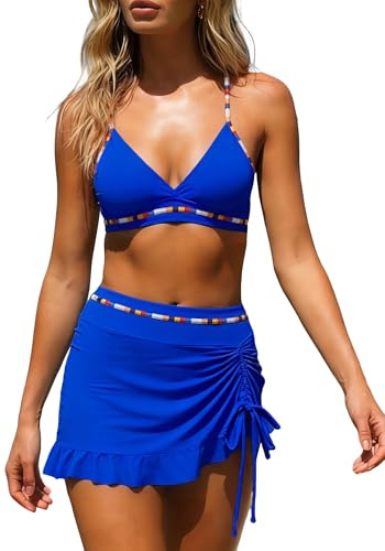 SNUOEN Women’s Bikini Set High Waist Sexy V-Neck Two-Piece Swimsuit