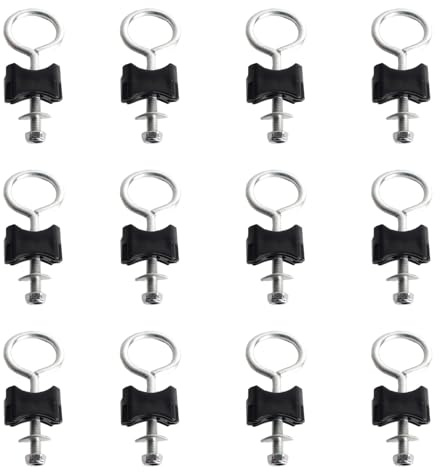 12-pack studsmatta skruvar kit, M6 (6 mm) ögonbultar skruvar studsmatta bultar och muttrar med svarta distanser, reservdelar med stor studsmatta och liten studsmatta