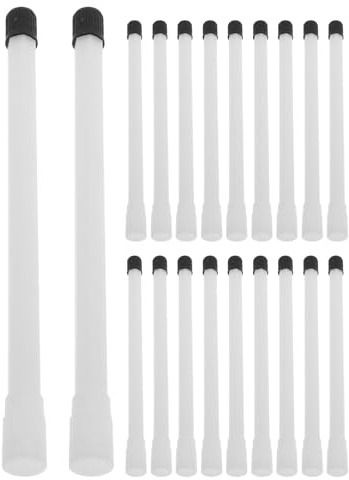 INOOMP Set da 20 Estensioni Stelo Valvola Pneumatico 150mm in Plastica Bianca, Adattatori per Valvole Ruote Gemellate, Prolunga per Gonfiaggio Pneumatici Auto, Camion e Camper,