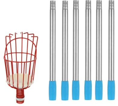 Recolector de Frutas, Herramienta jardín con Cesta Profundidad Ajustable, Compatible for Recoger Manzanas(260CM Set)
