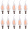 HUAMu E14 LED Kandelaberbirnen 4W, 2700K Warmweiß 400LM, LED E14 Edison Schraubkerzenlampe, C35 Milchglas Flammenform Gebogene Spitze, 10er Pack