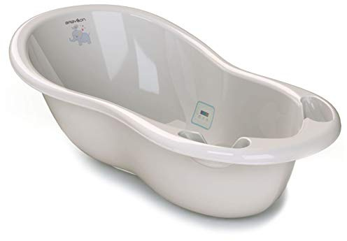 BABYLON Shuttle Bath Babywanne+Thermometer&Stöpsel, 0-18 Monate, groß, Grau