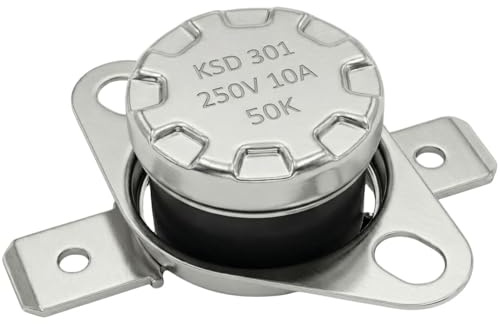 Lumonic Termoswitch 50°C N/O kontakt 250V 10A Temperaturomkopplare Termostat KSD301 Bimetall Termiskt skydd
